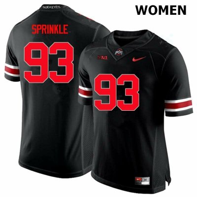 NCAA Ohio State Buckeyes Women's #93 Tracy Sprinkle Limited Black Nike Football College Jersey VVY6145FK